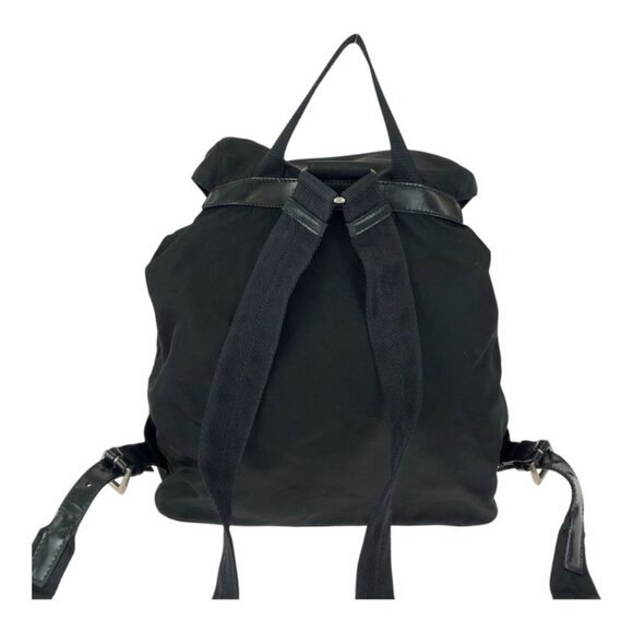 Prada Tessuto Triangle Logo Plate Black Silver Hardware Nylon Leather Backpack main image 8